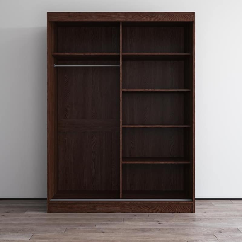 Aria High Gloss 2-door Modern Wardrobe with Mirror