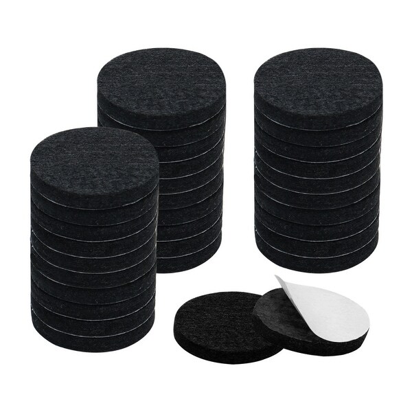 32pcs Felt Pads Round Dia 1 1/4" Self Stick Anti-scratch Pads Reduce Noise for Furniture Leg Floor Protector Black