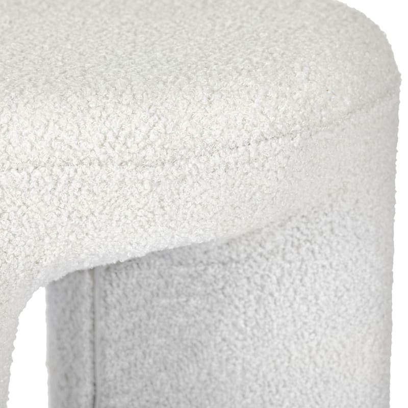 Plush Teddy Fabric Small Ottoman Foot Stool Vanity Stool for Bedroom