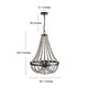 preview thumbnail 9 of 8, The Gray Barn 6-Light Crystal Wood Beaded Coastal Pendant Lights - D20.1" x H88.3"
