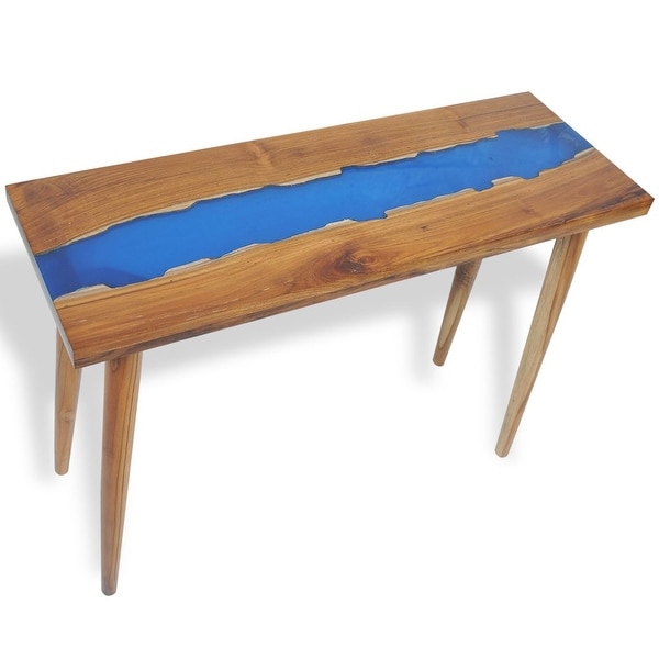 vidaXL Console Table Teak Resin 39.4"x13.8"x29.5"