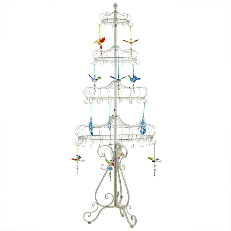 85" Tall Metal Display Stand in Antique White - 31.89X31.89X85.04 - 31.89X31.89X85.04 - Antique White