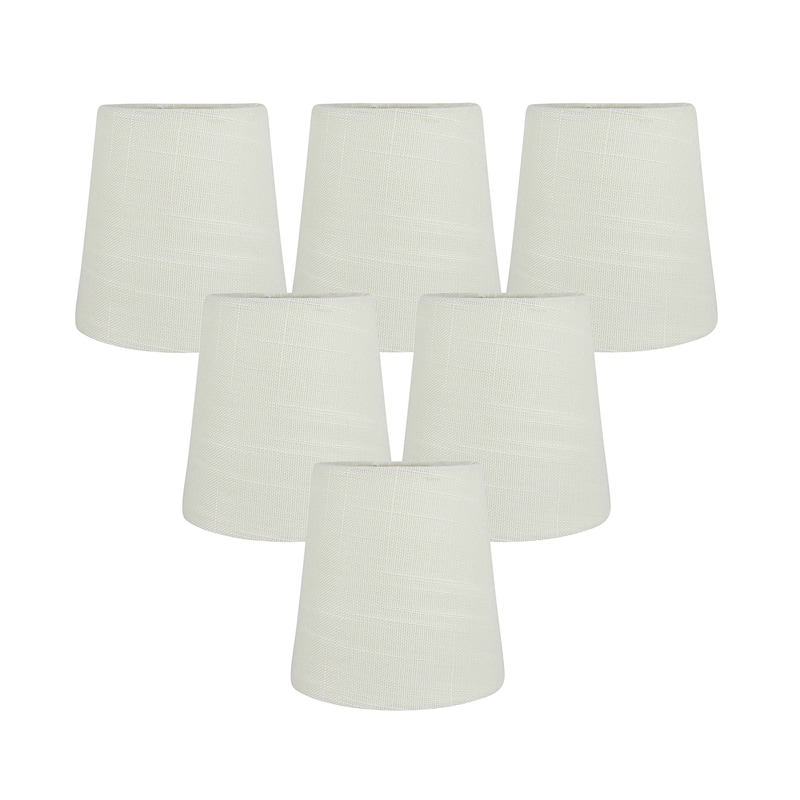 Meriville Linen Clip On Chandelier Lamp Shades, 3.5-inch by 4.5-inch by 4.5-inch - Set of 6 - Sand