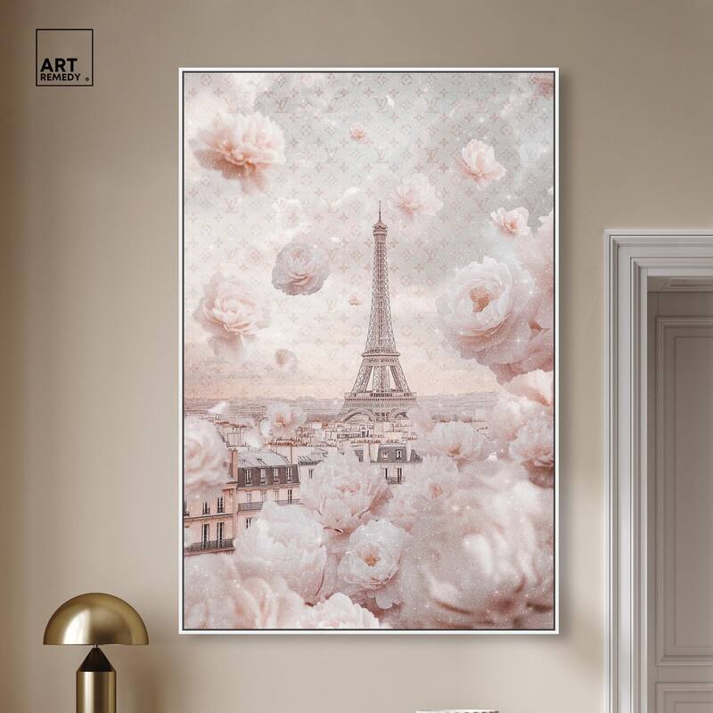 Raining Petals in Paris Canvas by Art Remedy