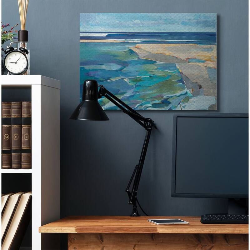 Stupell Abstract Beach Landscape Pastel Cubism Painting Canvas Wall Art - Multi-Color