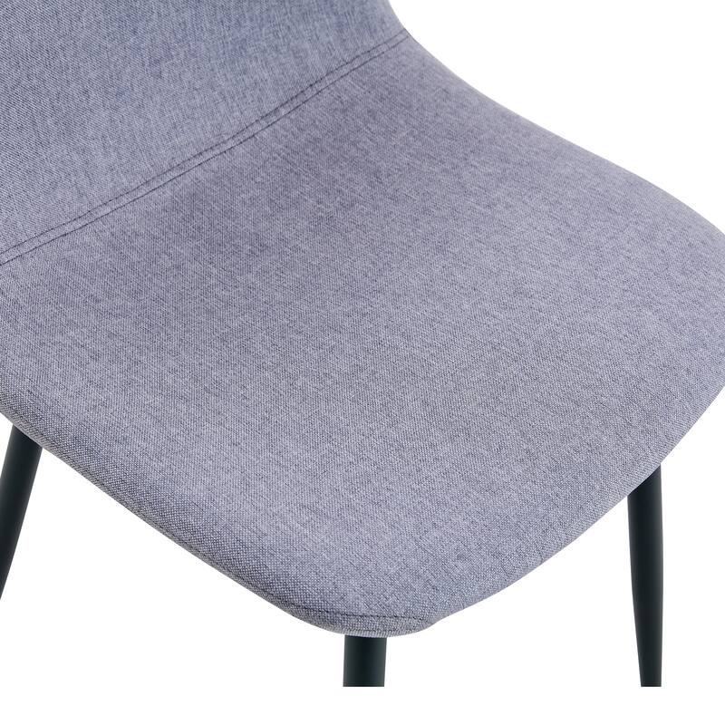Roomfitters 5pcs Round Dining Table Set with Double Storage and Linen Cotton High Resilience Chairs