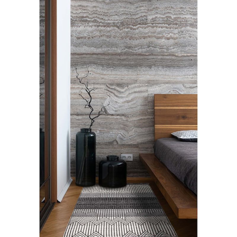 ECARPETGALLERY Braid weave Sienna Grey Wool Rug - 4'11 x 8'3