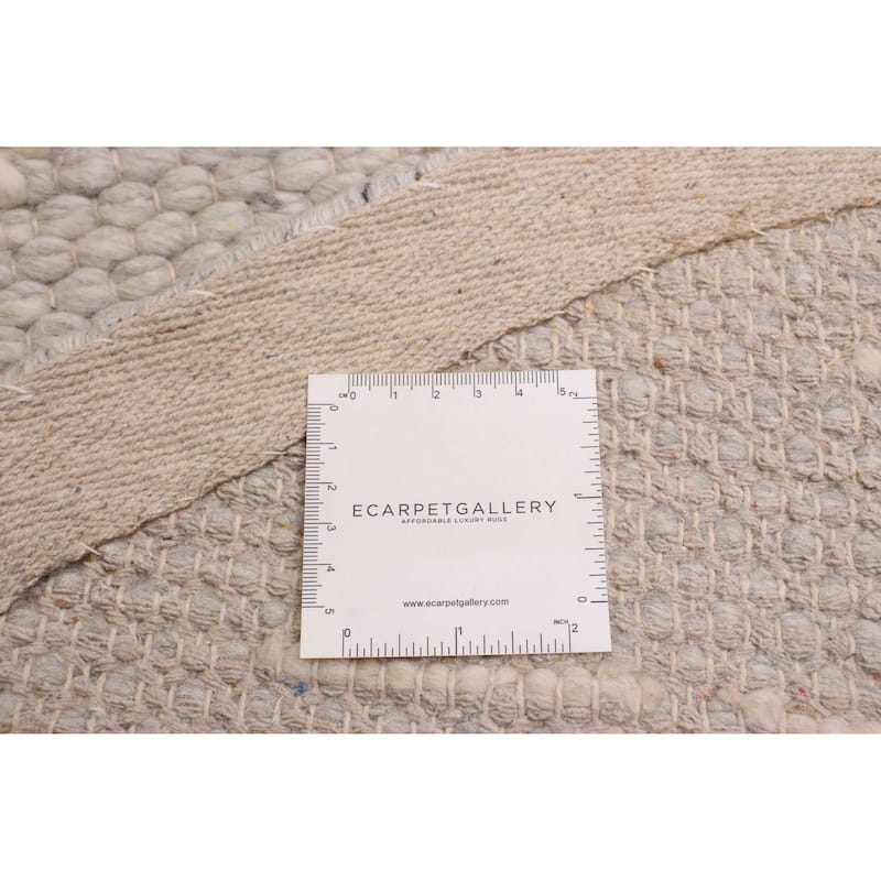 ECARPETGALLERY Braid weave Sienna Grey Wool Rug - 4'0 x 4'0