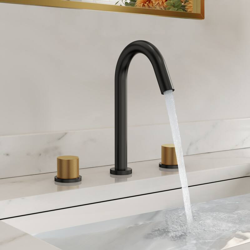 High-Arc Bathroom Sink Faucet for Vanity, 3-Hole 2-Handle Bathroom Faucet with Drain Assembly