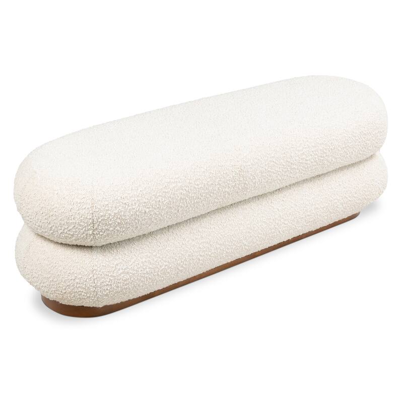 Poly & Bark Varde Bench in Froth White Boucle