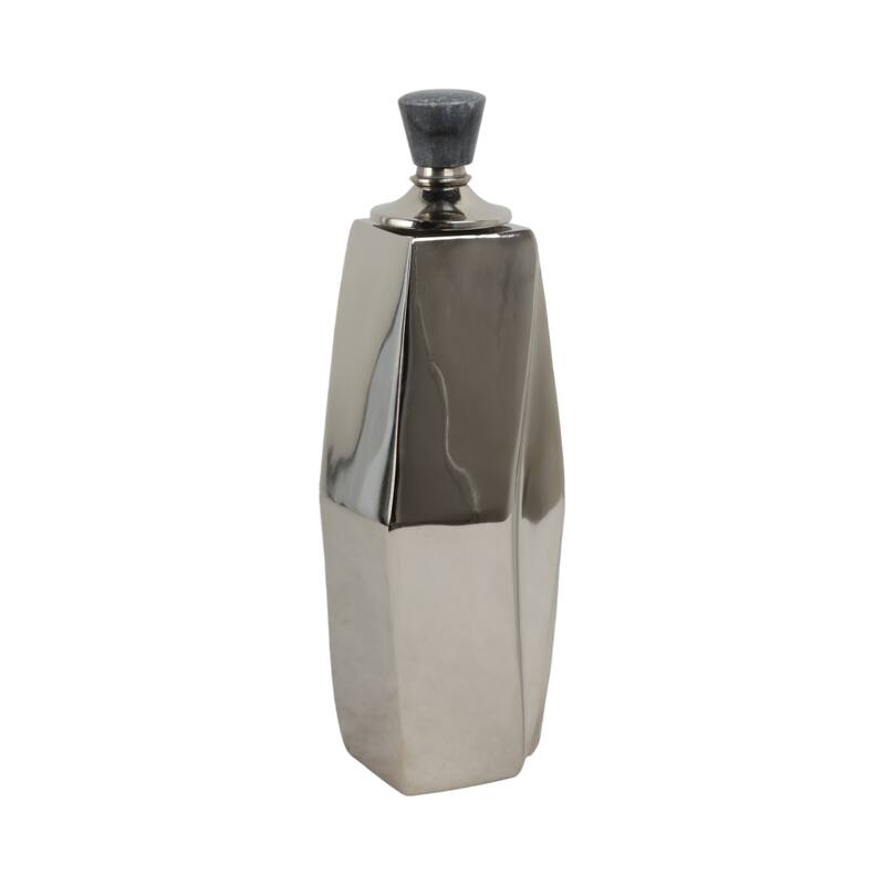 Aluminum Marble Vase Geometric Sculptural Bold Angular Design Interior