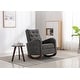preview thumbnail 7 of 7, High Back Rocking Chair Nursery Chair Comfortable Rocker Fabric Padded Seat