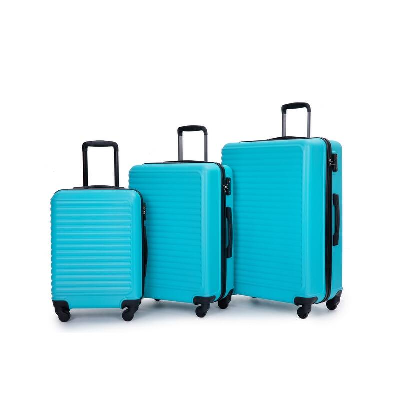 3Pcs Luggage Sets ABS Lightweight Suitcase with Two Hooks,Spinner