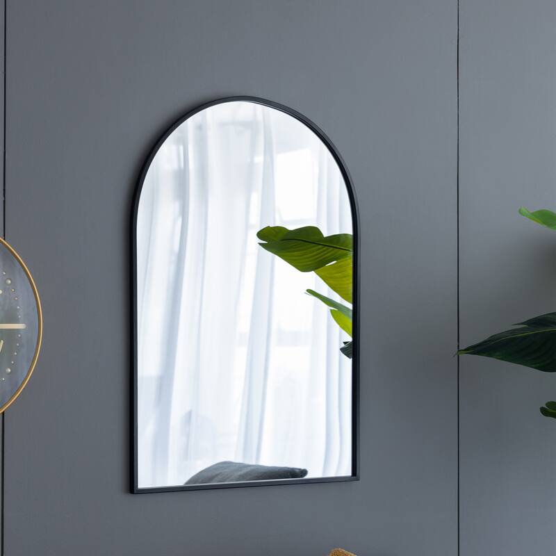 CUSchoice Classic Black Arched Mirror with Metal Frame - 24" x 36"