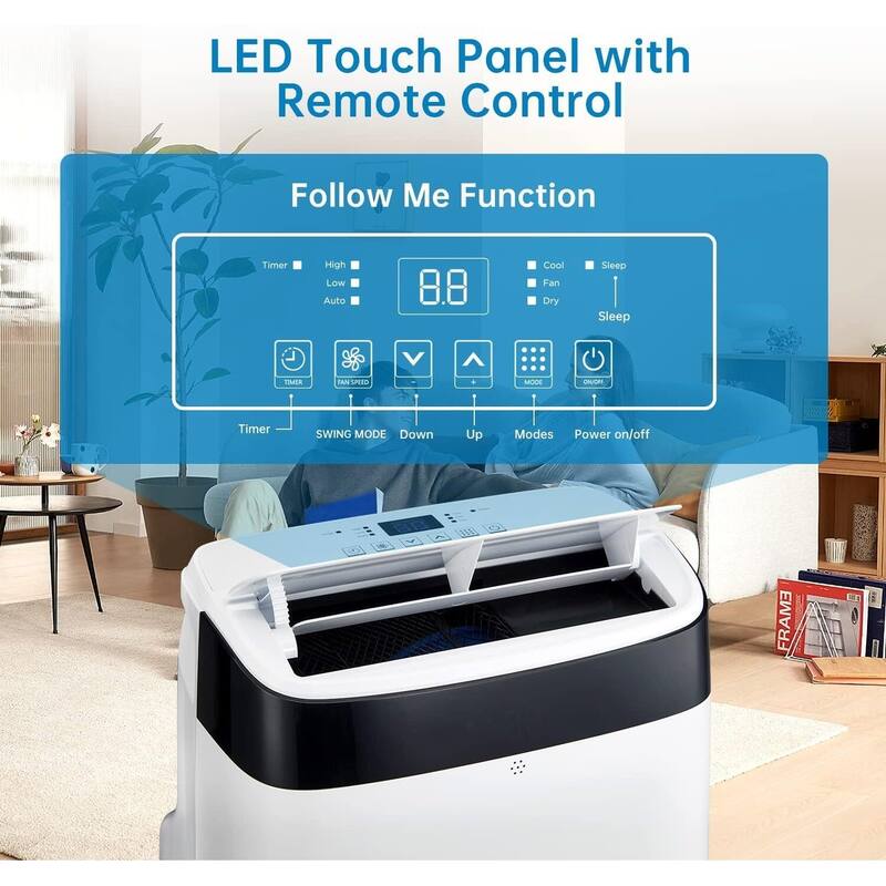 Portable Air Conditioner 10,000 BTU Air Conditioner for Room up to 450 Sq. Ft, 3-in-1 Standing Cooling AC Unit with Dehumidifier