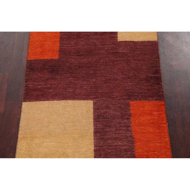 Contemporary Gabbeh Kashkoli Area Rug Wool Hand-knotted Office Carpet - 3'0" x 5'1"