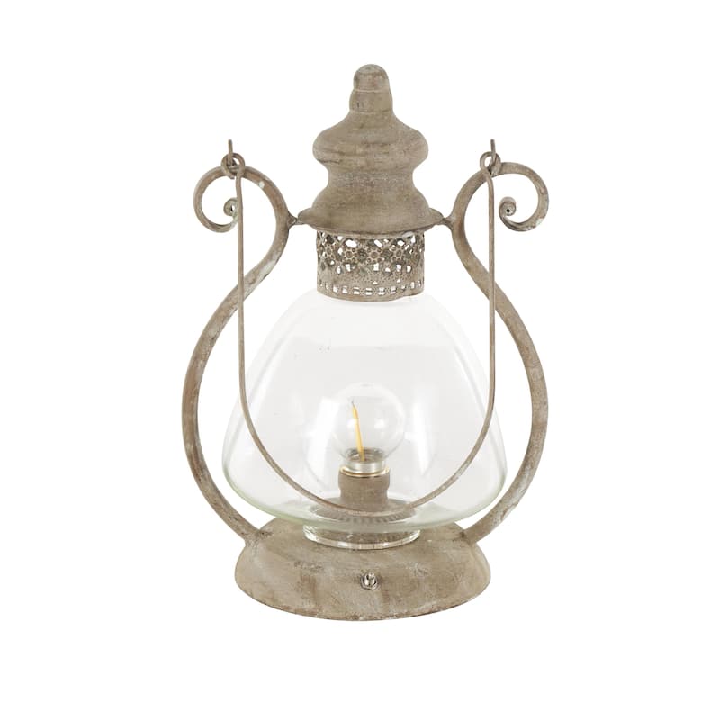 Metal Scroll Decorative Candle Lantern with Arched Handle - Bronze - Roche River Decor - 8"W x 9"L x 12"H
