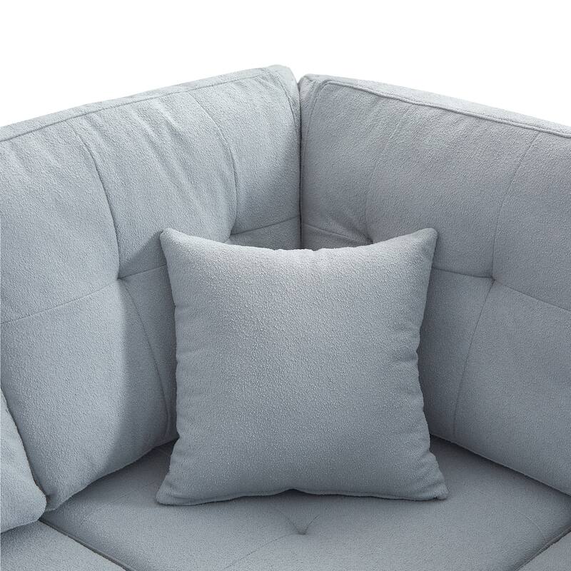 L-Shaped Modular Sectional Sofa with Removable Cushions