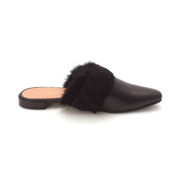 closed toe fur slides