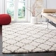 preview thumbnail 4 of 18, SAFAVIEH Hudson Shag Vitchka Glam Trellis 2-inch Area Rug - Grey/Ivory - 4' x 6'