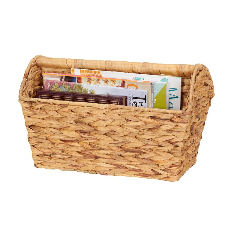 Household Essentials Water Hyacinth Wicker Magazine Basket