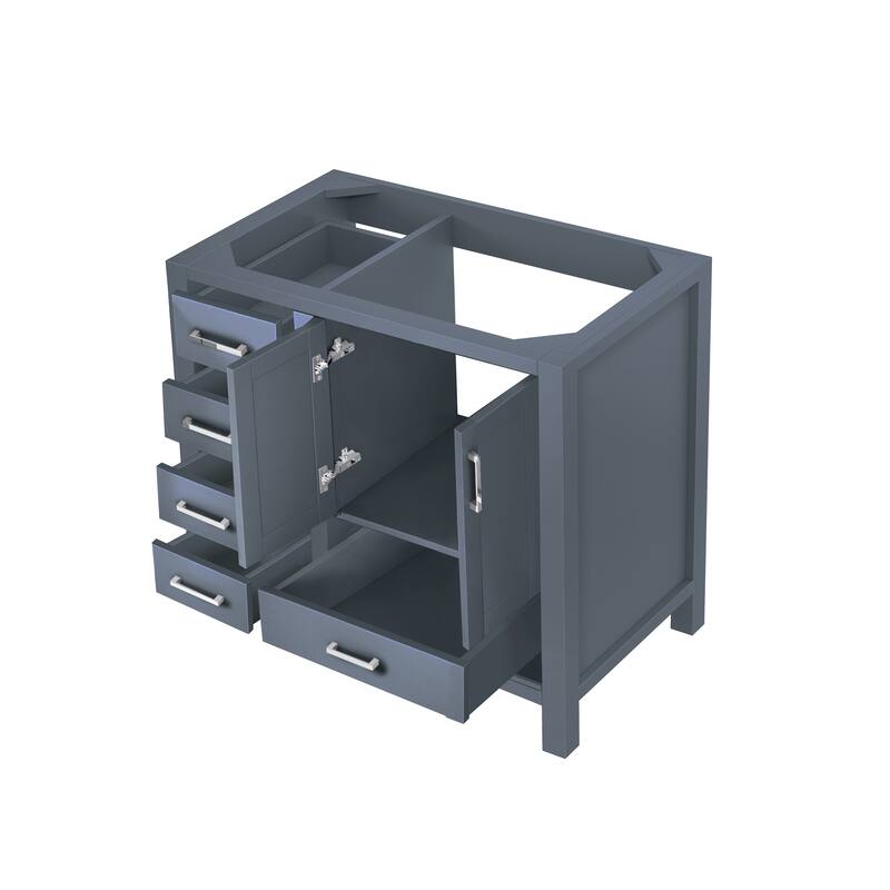 Jacques 36 in. W x 22 in. D Right Offset Distressed Grey Bath Vanity