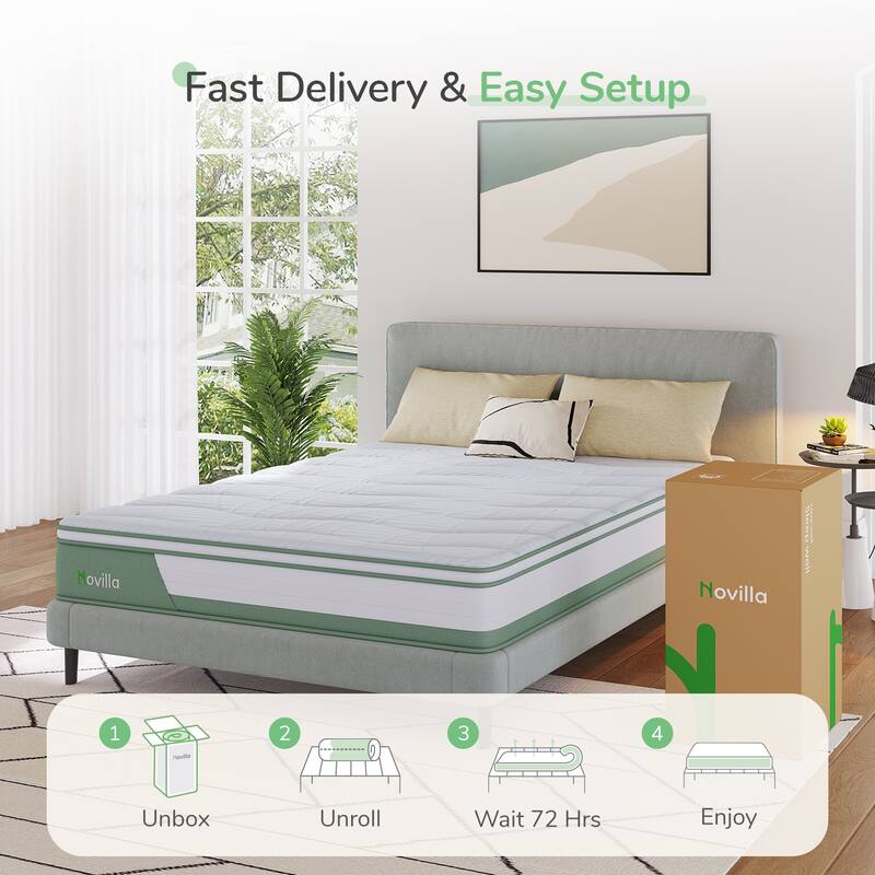 Novilla 10-inch Gel Memory Foam and Pocket Spring Hybrid Mattress