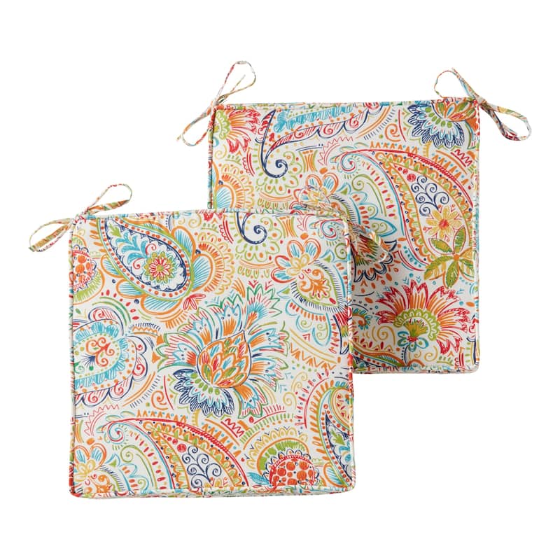 Greendale Home Fashions 18" Square Outdoor Chair Pad (Set of 2) - Jamboree
