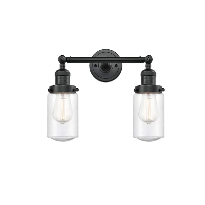 Innovations Lighting Dover 2 Light 14" Wide Bathroom Vanity Light - Matte Black / Seedy
