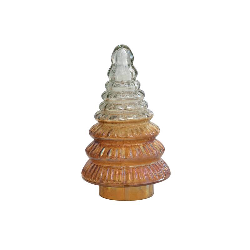 Embossed Two-Tone Mercury Glass Tree - Yellow