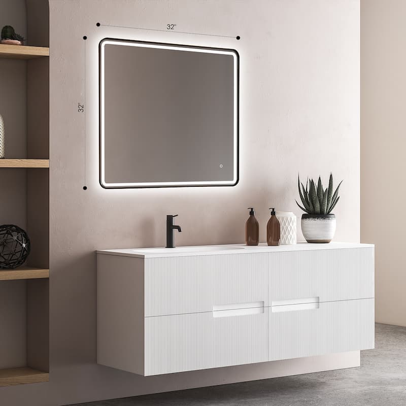 Altair Viaggi Rectangle Framed LED Lighted Wall Mirror