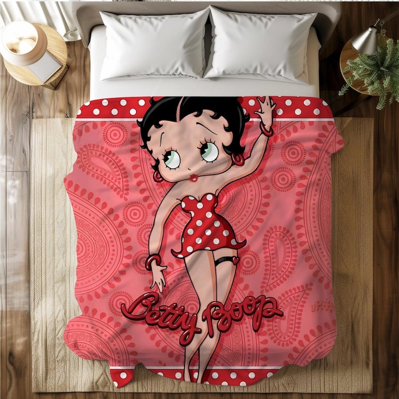Betty Boop Super Soft Fleece Plush Throw Blanket for Couch Bed Sofa