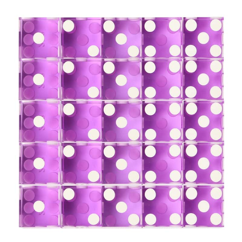 GSE™ 25-Pack AAA Grade 19mm Casino Craps Dice with Matching Serialized Numbers for RPG, Dice Stacking, Yahtzee Dice Games - Purple