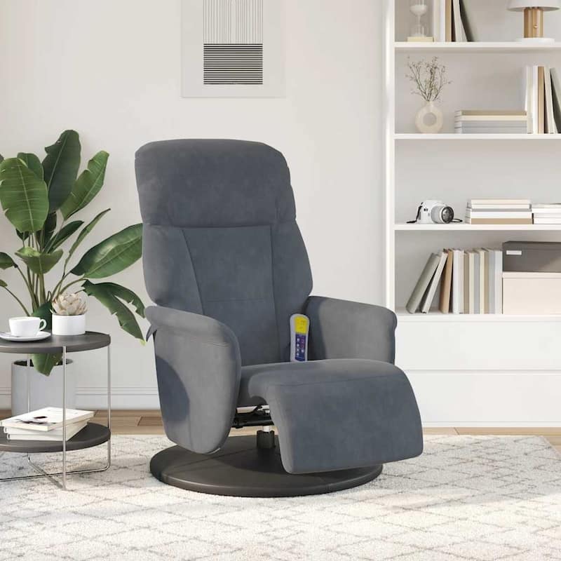 vidaXL Massage Recliner Chair Dark Grey