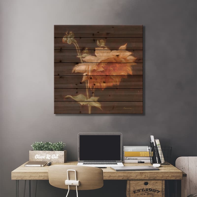 Floral Symposium III Print On Wood by Julianne Marcoux - Multi-Color