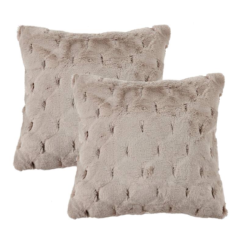 Serenta JacquardRabbit FauxFur Pillow Cover 2 Piece, NO INSERT
