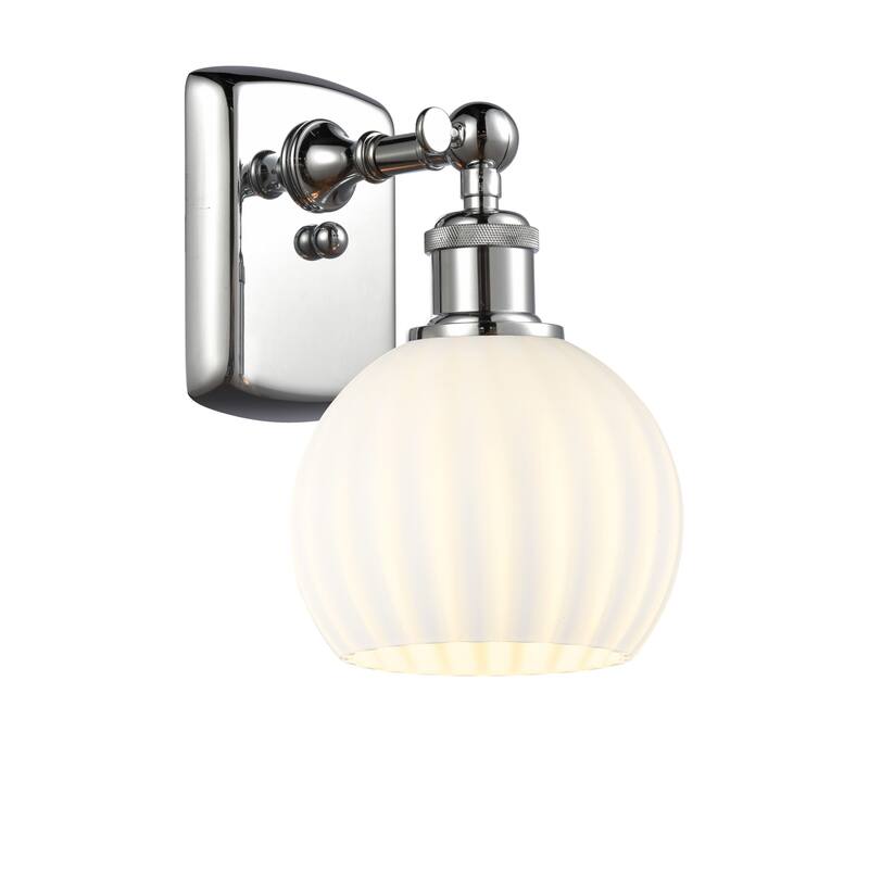 Innovations Lighting 516-1W-9-6 White Venetian Sconce White Venetian - Polished Chrome / White Venetian