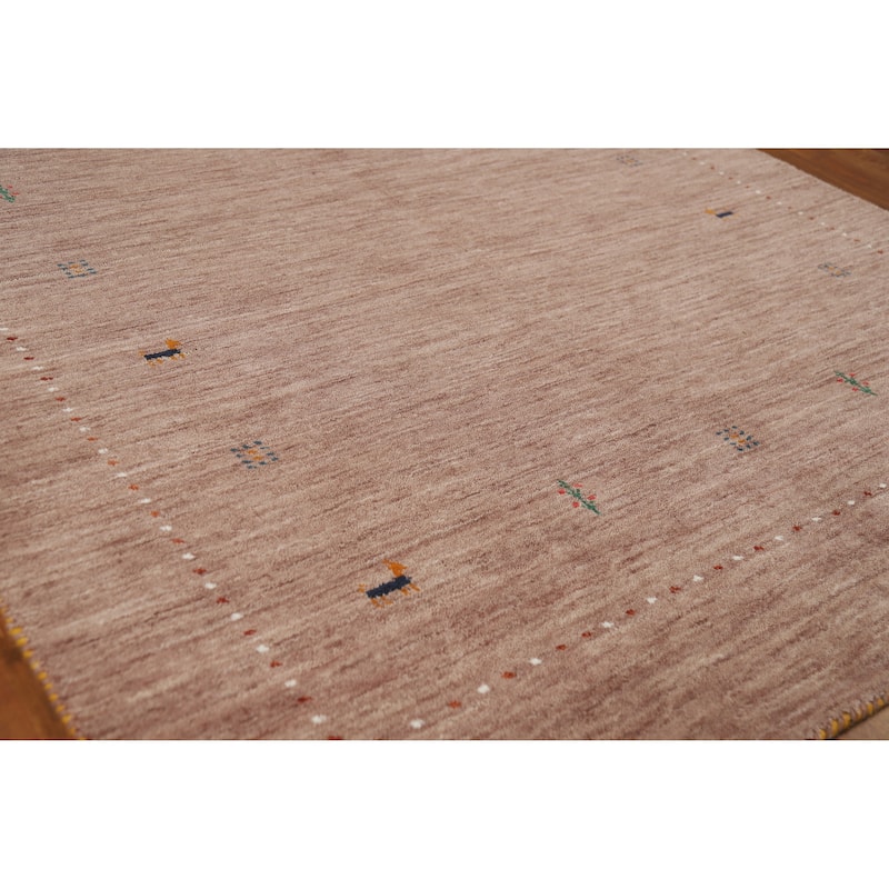 Hand Knotted Oriental 100% Wool Carpet Tribal Tribal Brown Gabbeh Area Rug - 7' 10'' X 5' 0''
