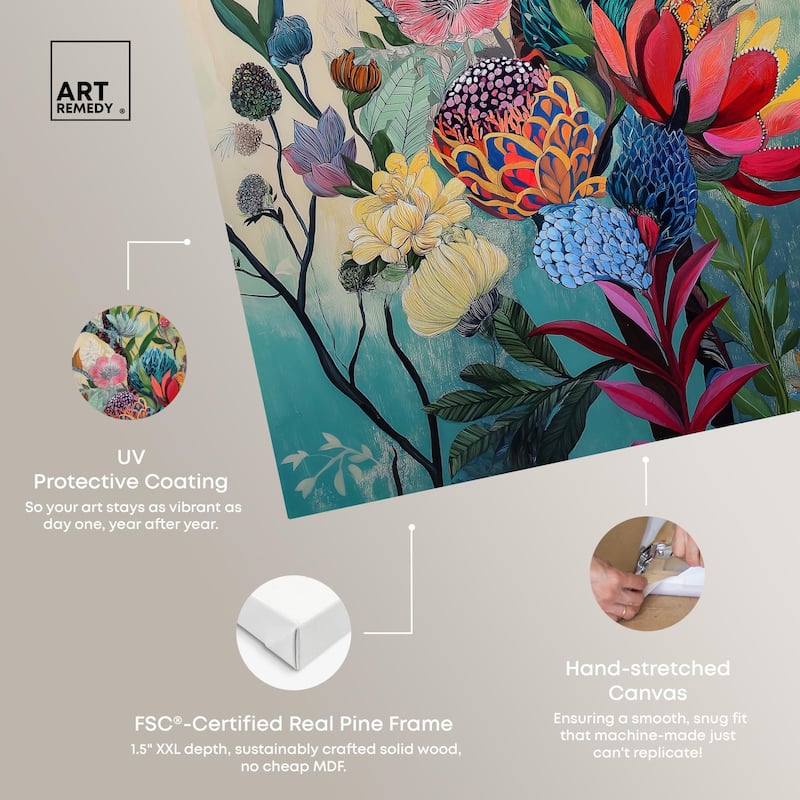 Exotic Bloom Medley I Canvas by Art Remedy, Gallery Wrapped