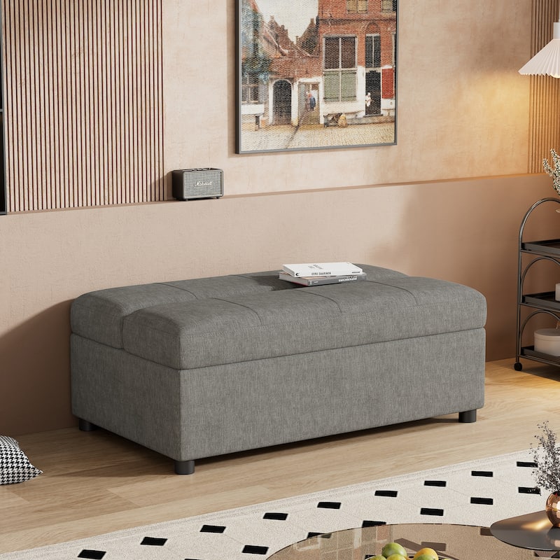 Roomfitters Twin Folding Ottoman Sleeper Bed with Mattress Convertible Guest Bed