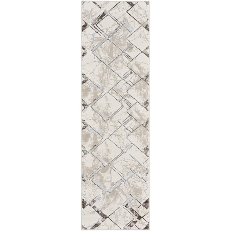 Nourison Glam Indoor Grey Geometric Area Rug
