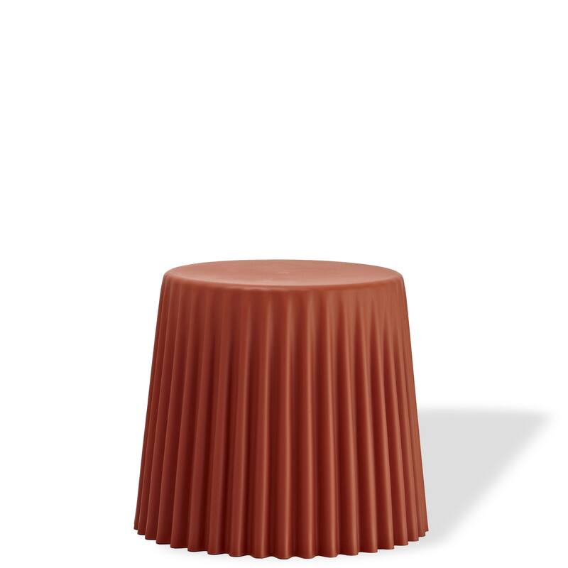 Stackable Modern Dining Restaurant Stacking Chairs End Table Cupcake for Living Break Room Vanity Bedroom No Back Office - Orange
