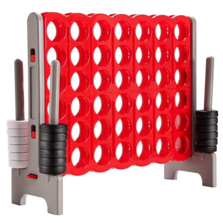 Red PE PP Jumbo 4-to-Score Giant Game Set Lightweight and Portable for Kids - 47.5” x 17” x 41” (L x W x H)