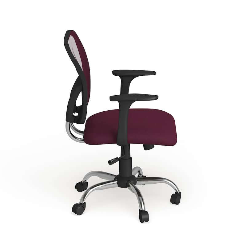 Mid-Back Mesh Swivel Task Office Chair with Chrome Base and Arms