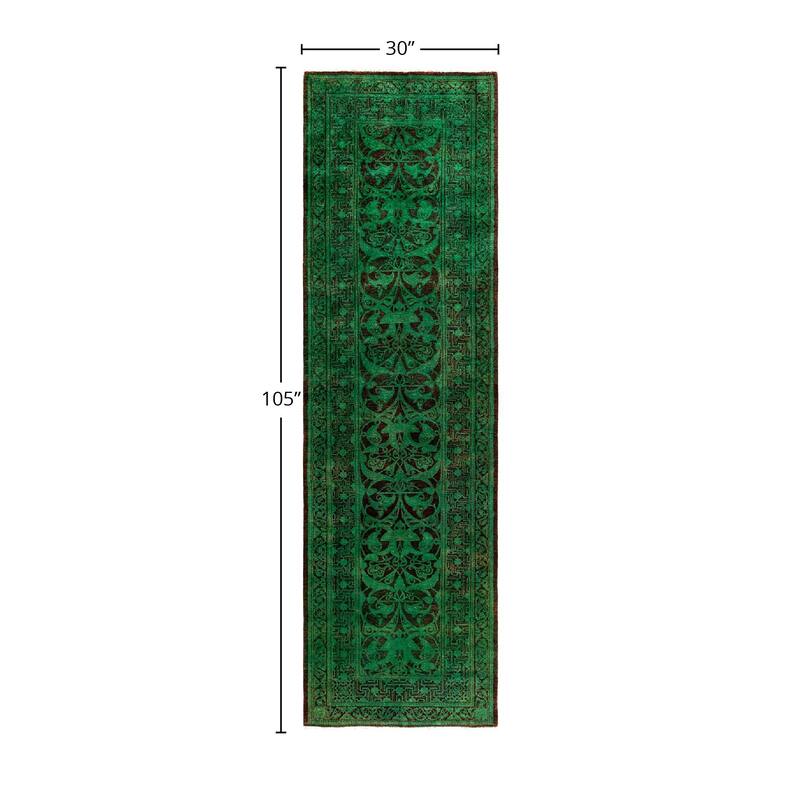 Contemporary Overdyed Wool Hand Knotted Runner - 2' 6" x 8' 9"