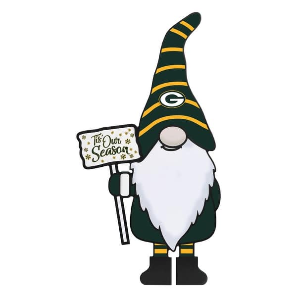 Green Bay Packers Tis Our Season Gnome Wood Sign, 16