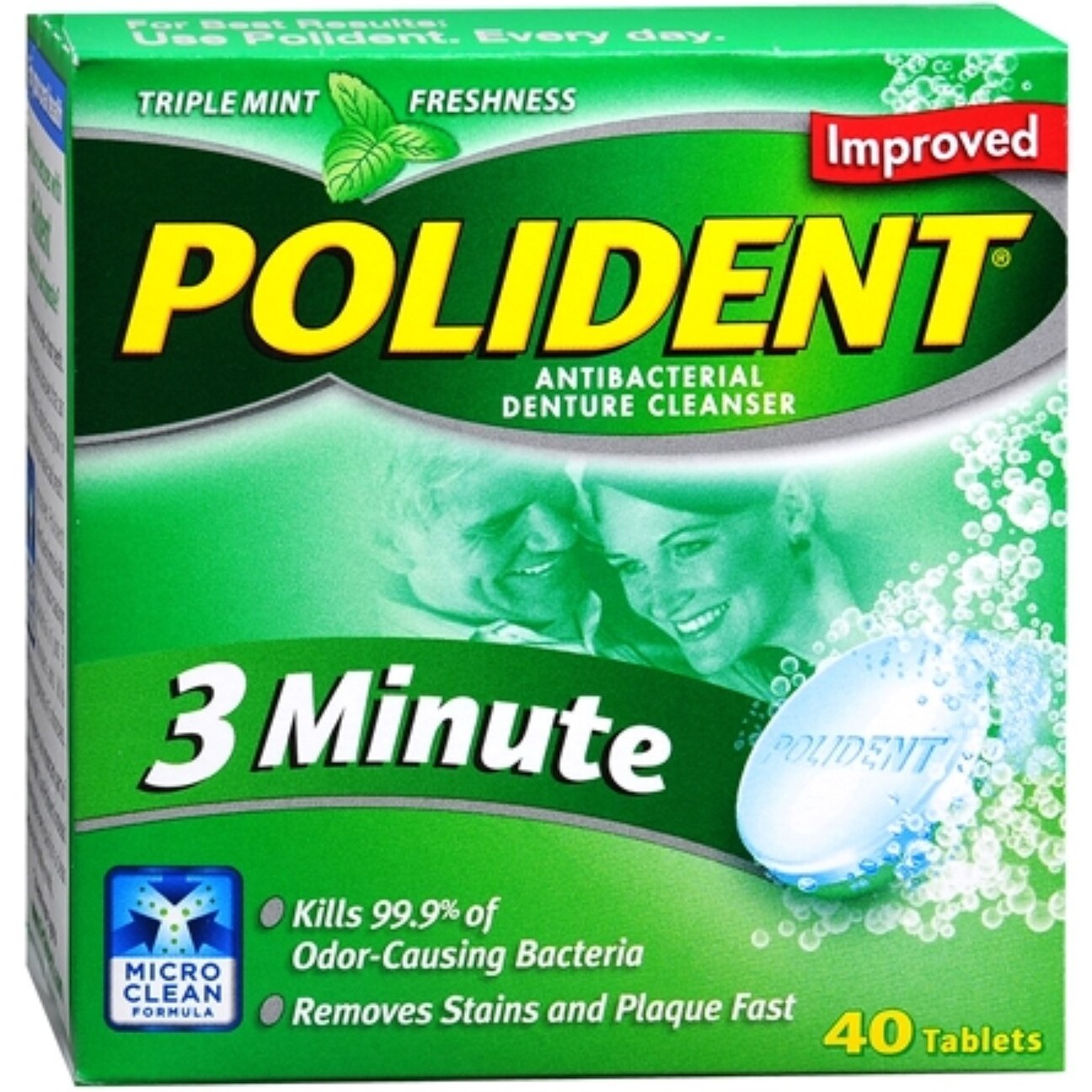 Polident 3 Minute Tablets 40 Tablets Overstock 11730788