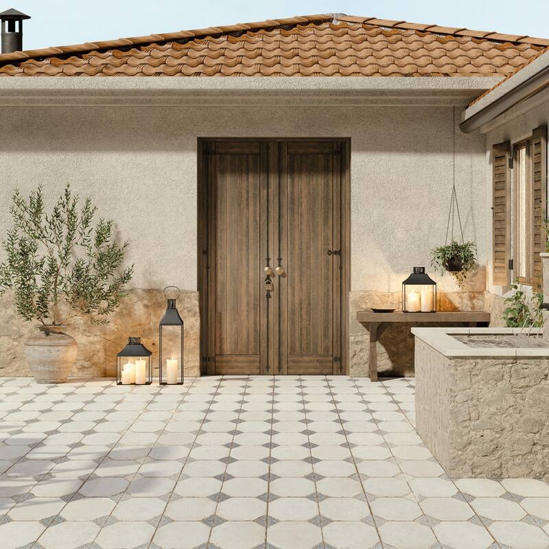 Merola Tile Kings Field Blue 17-3/4" x 17-3/4" Porcelain Floor and Wall Tile