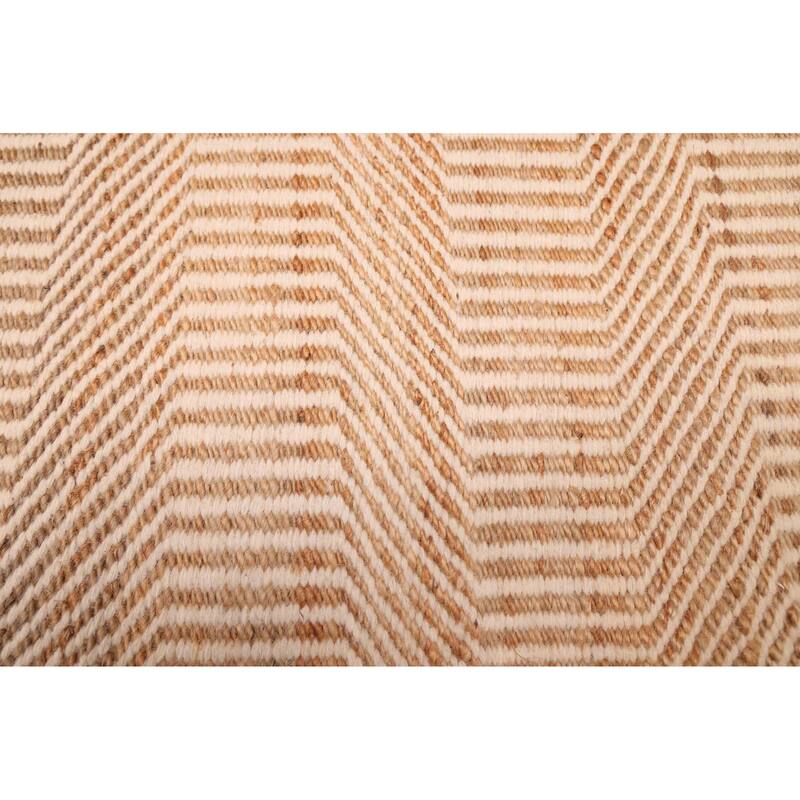 ECARPETGALLERY Flat-Weave Palas Denizli Ivory, Tan Kilim - 5'5 x 7'7