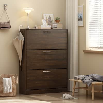 Shoe Cabinet for Entryway White Narrow Shoe Storage Cabinet Flip Down